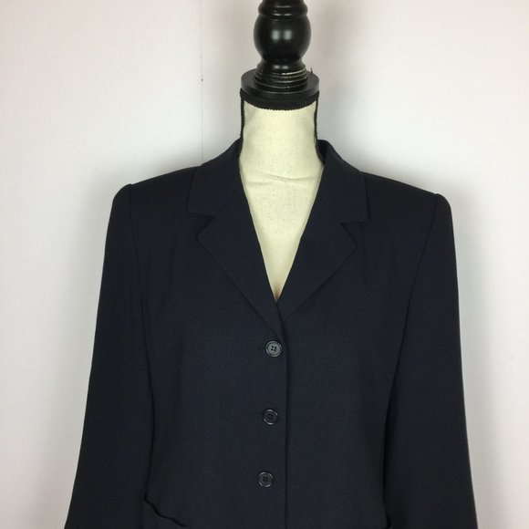 Vintage Talbots Blazer Suit Jacket Sizes 10 Womans Petite Navy Blue Long Sleeve - Picture 12 of 15